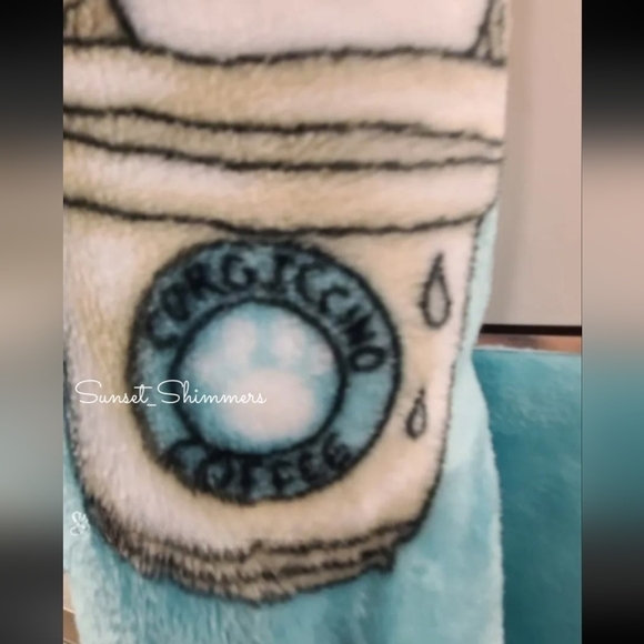 STARBUCKS Inspired Corgi Dog Corgiccino Coffee Cup Oversized Throw Blanket New - Picture 5 of 8